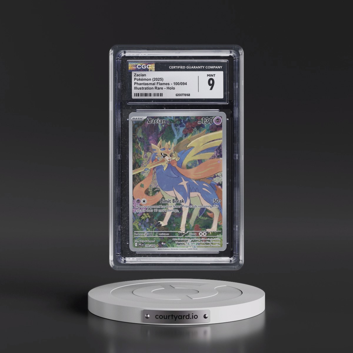 2025 Phantasmal Flames - PFL EN Zacian - Illustration Rare Holo #100/094 CGC 9