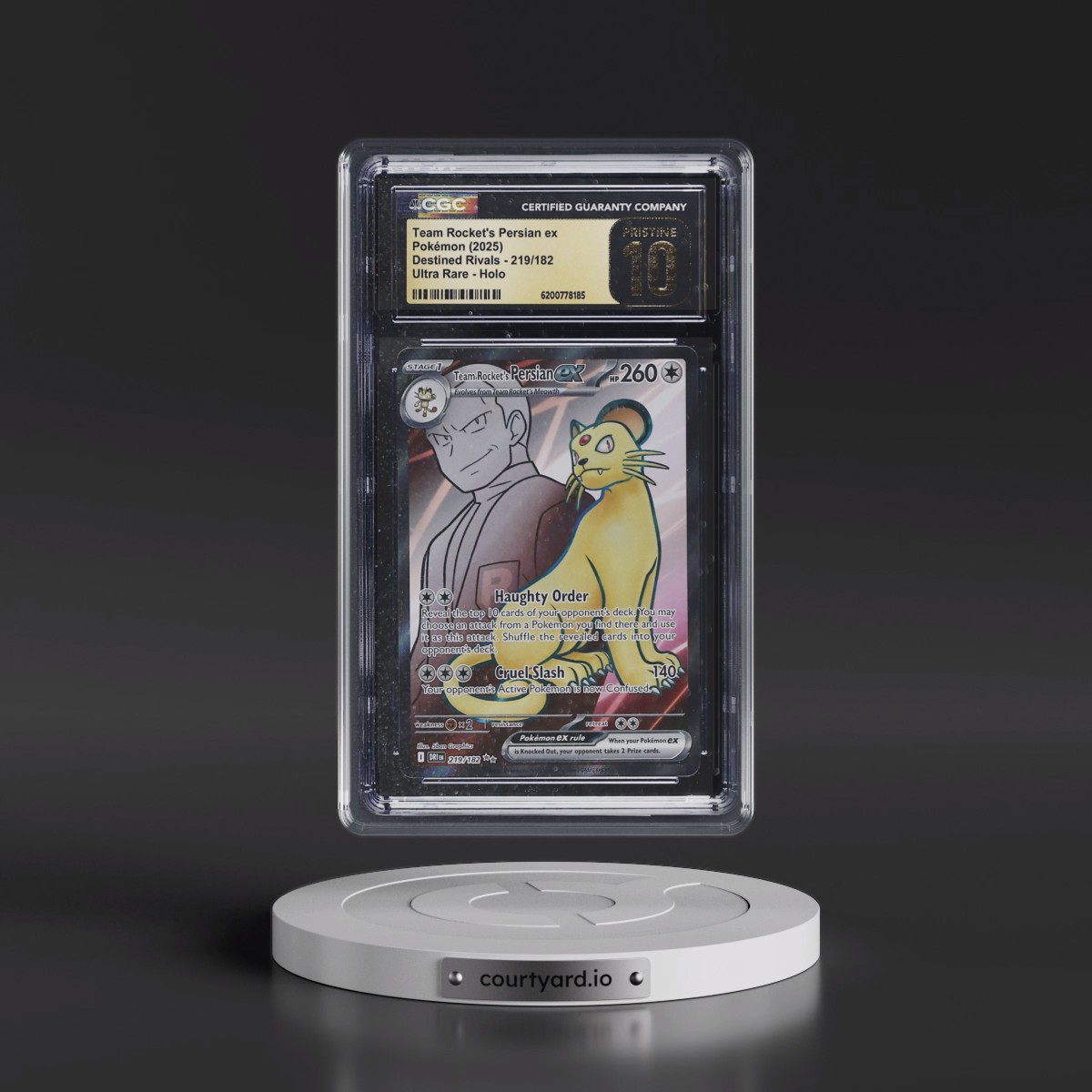 2025 Destined Rivals - DRI EN Team Rocket's Persian ex - Ultra Rare Holo #219/182 CGC 10