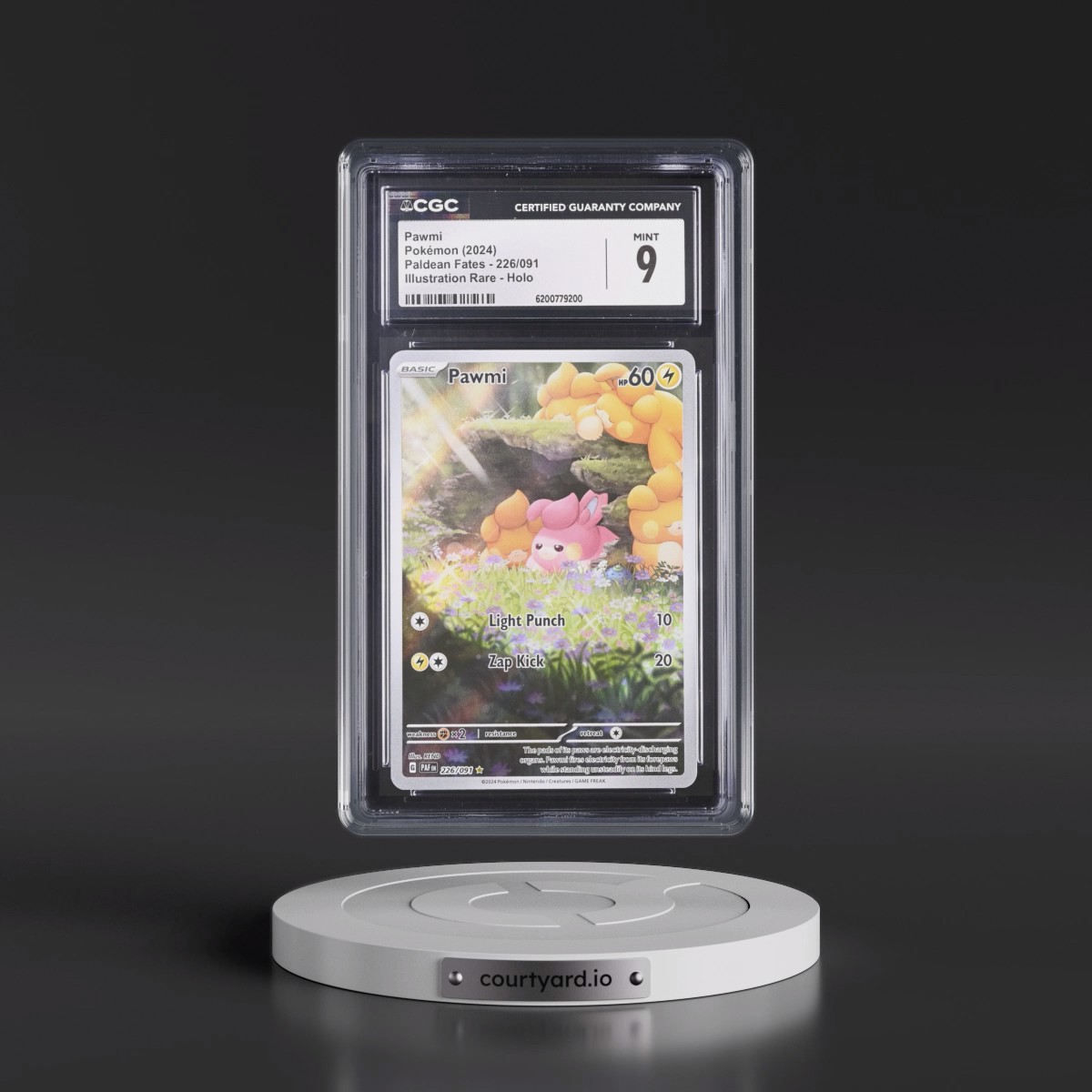 2024 Paldean Fates - PAF EN Pawmi - Illustration Rare Holo #226/091 CGC 9