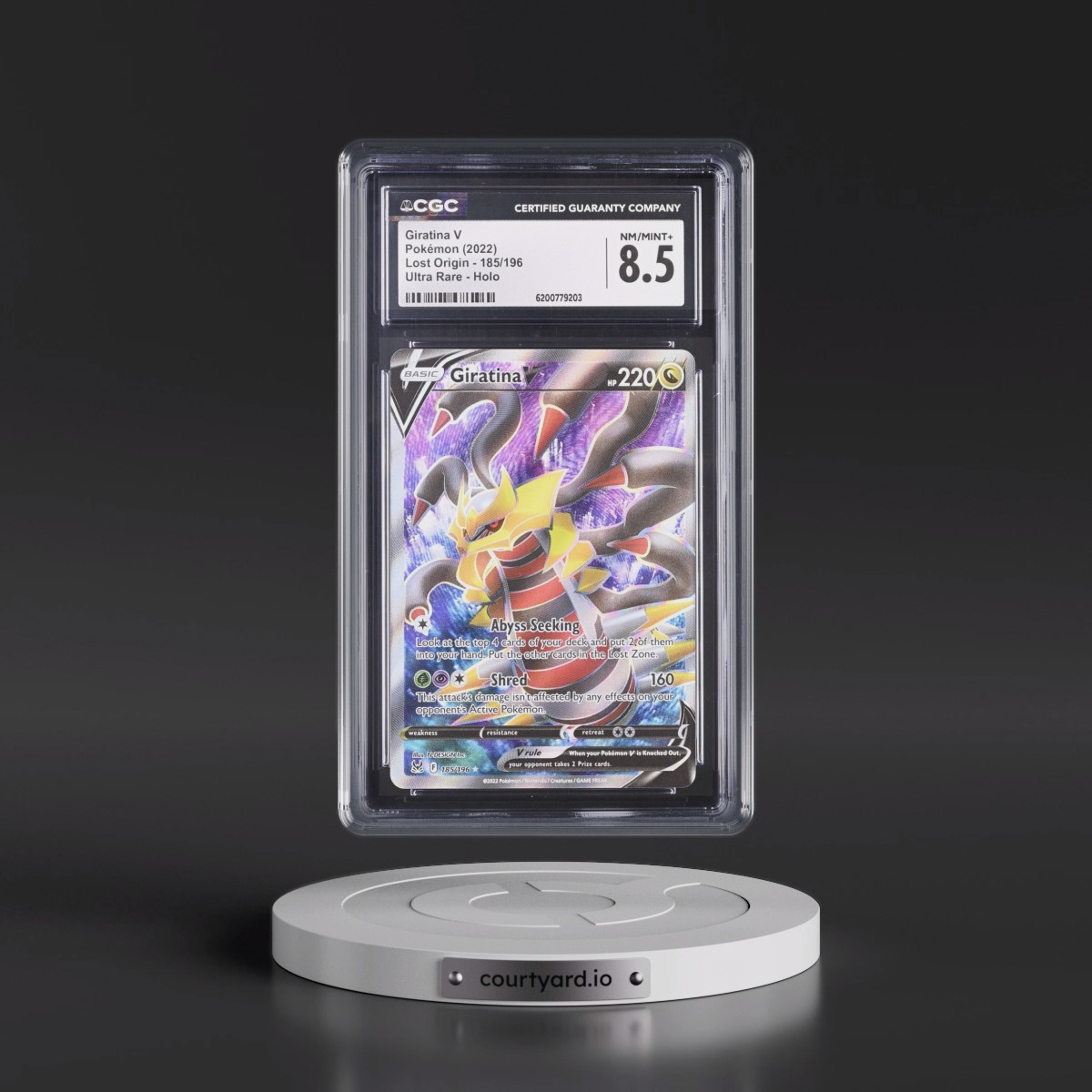 2022 Lost Origin #185/196 Giratina V - Ultra Rare Holo (CGC 8.5 NM-MT+)