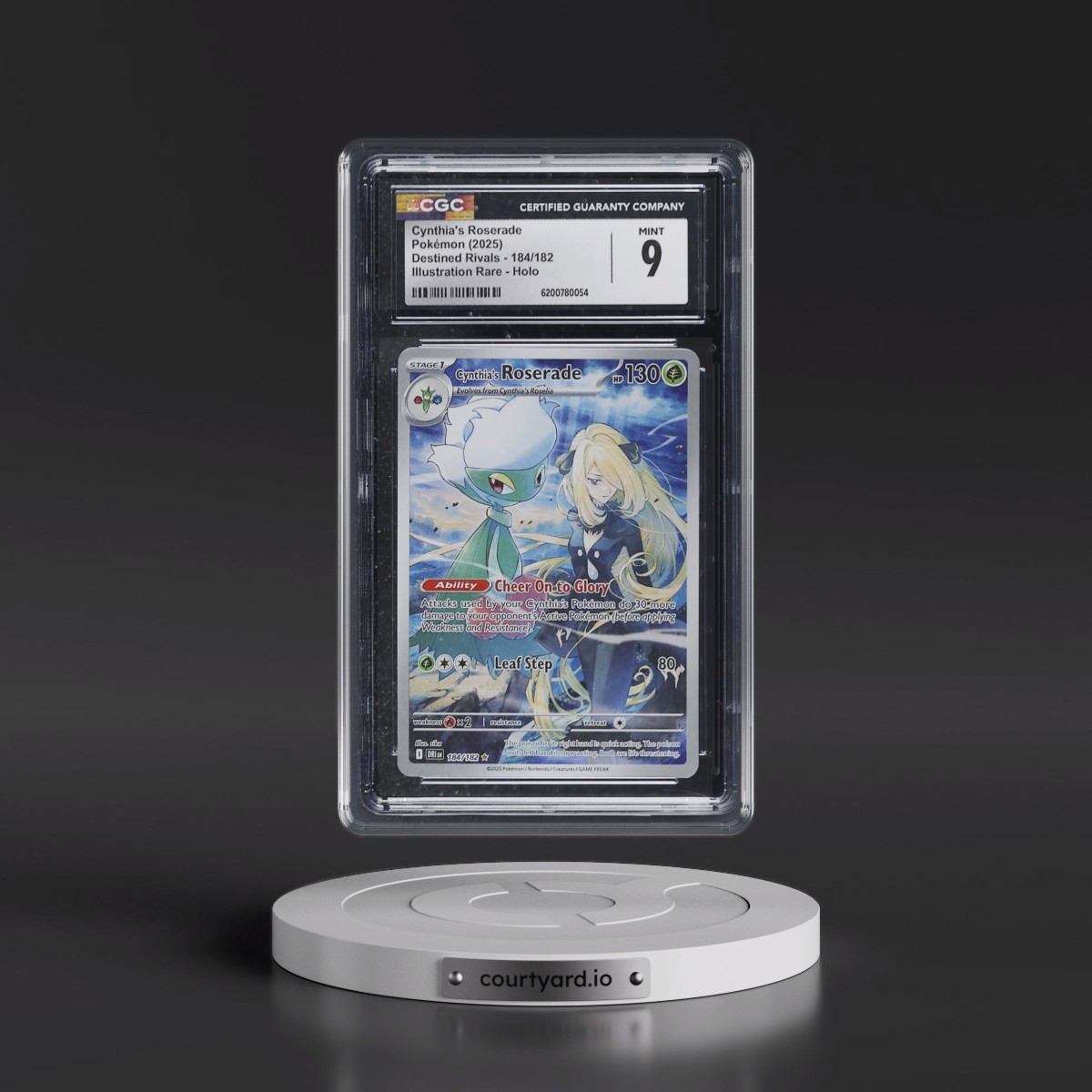 2025 Destined Rivals - DRI EN #184/182 Cynthia's Roserade - Illustration Rare Holo (CGC 9 MINT)