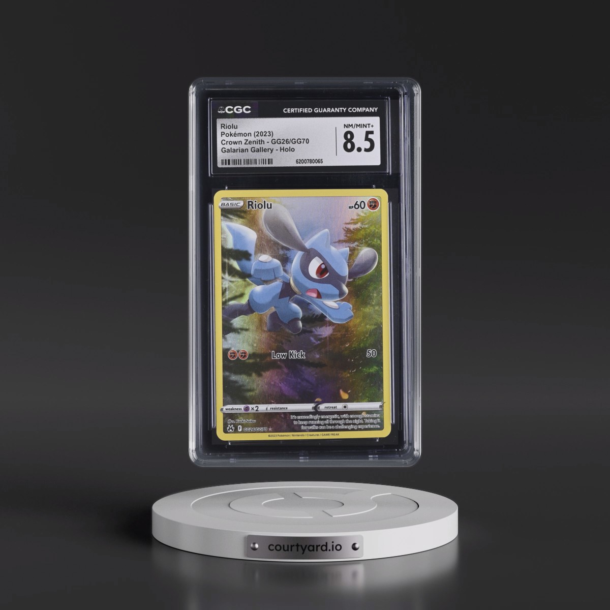 2023 Crown Zenith #GG26/GG70 Riolu - Galarian Gallery Holo (CGC 8.5 NM-MT+)