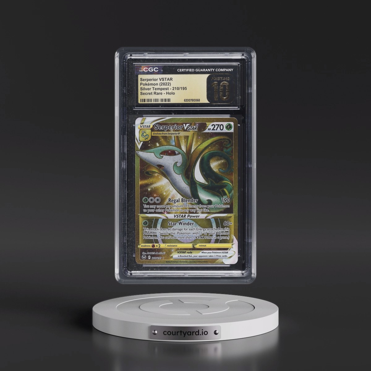 2022 Silver Tempest #210/195 Serperior VSTAR - Secret Rare Holo (CGC 10 PRISTINE)