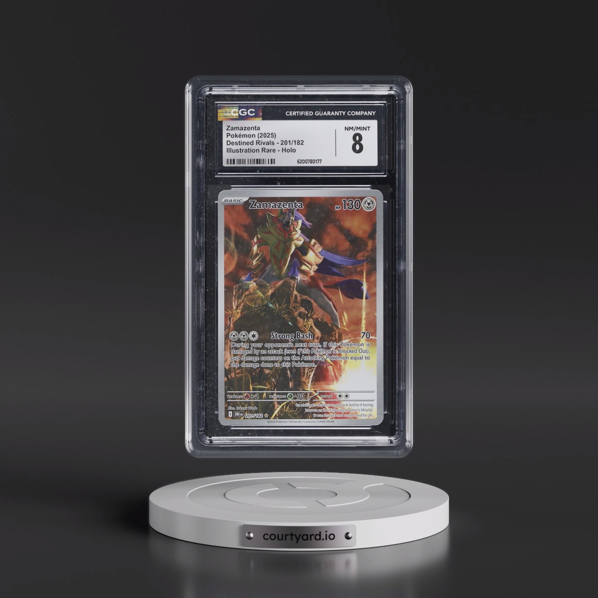 2025 Destined Rivals - DRI EN #201/182 Zamazenta - Illustration Rare Holo (CGC 8 NM-MT)
