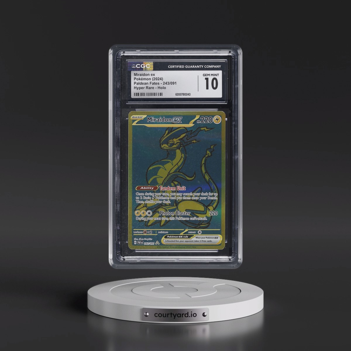 2024 Paldean Fates - PAF EN #243/091 Miraidon ex - Hyper Rare Holo (CGC 10 GEM MINT)