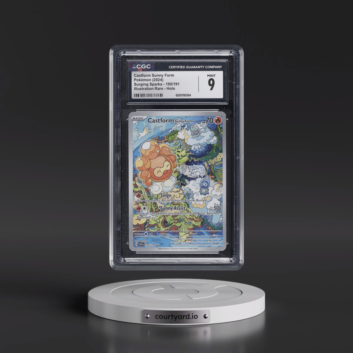 2024 Surging Sparks - SSP EN #195/191 Castform Sunny Form - Illustration Rare Holo (CGC 9 MINT)
