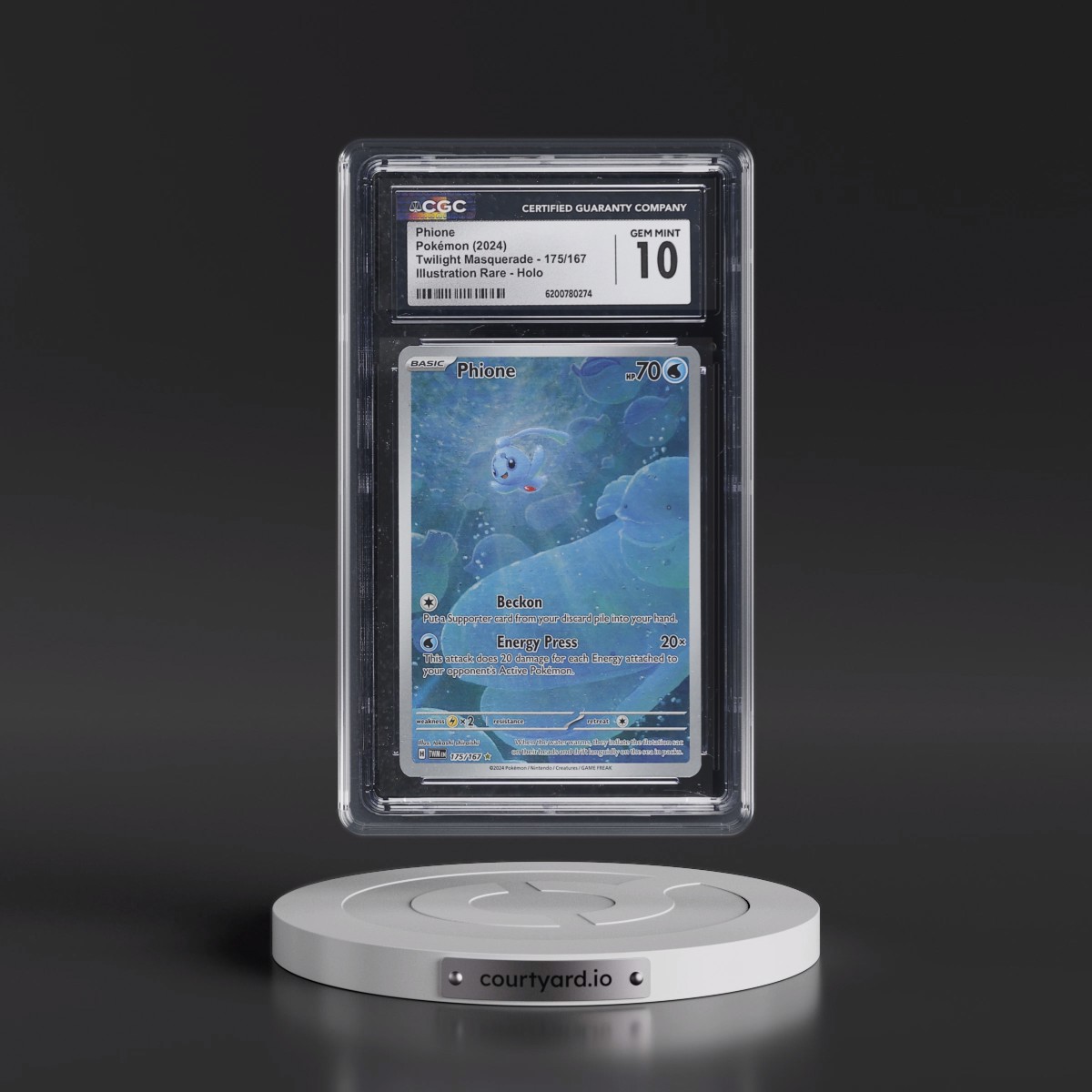 2024 Twilight Masquerade - TWM EN #175/167 Phione - Illustration Rare Holo (CGC 10 GEM MINT)