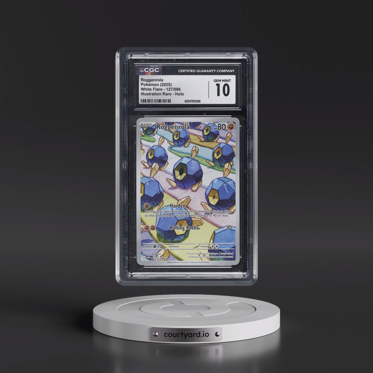 2025 White Flare - WHT EN Roggenrola - Illustration Rare Holo #127/086 CGC 10