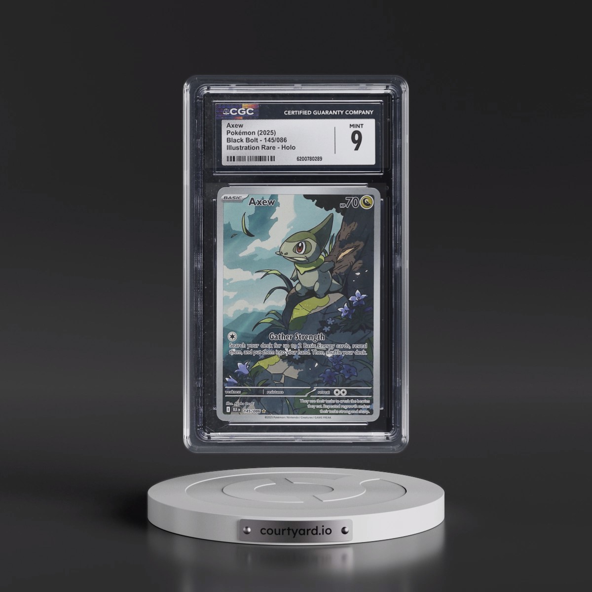 2025 Black Bolt - BLK EN #145/086 Axew - Illustration Rare Holo (CGC 9 MINT)
