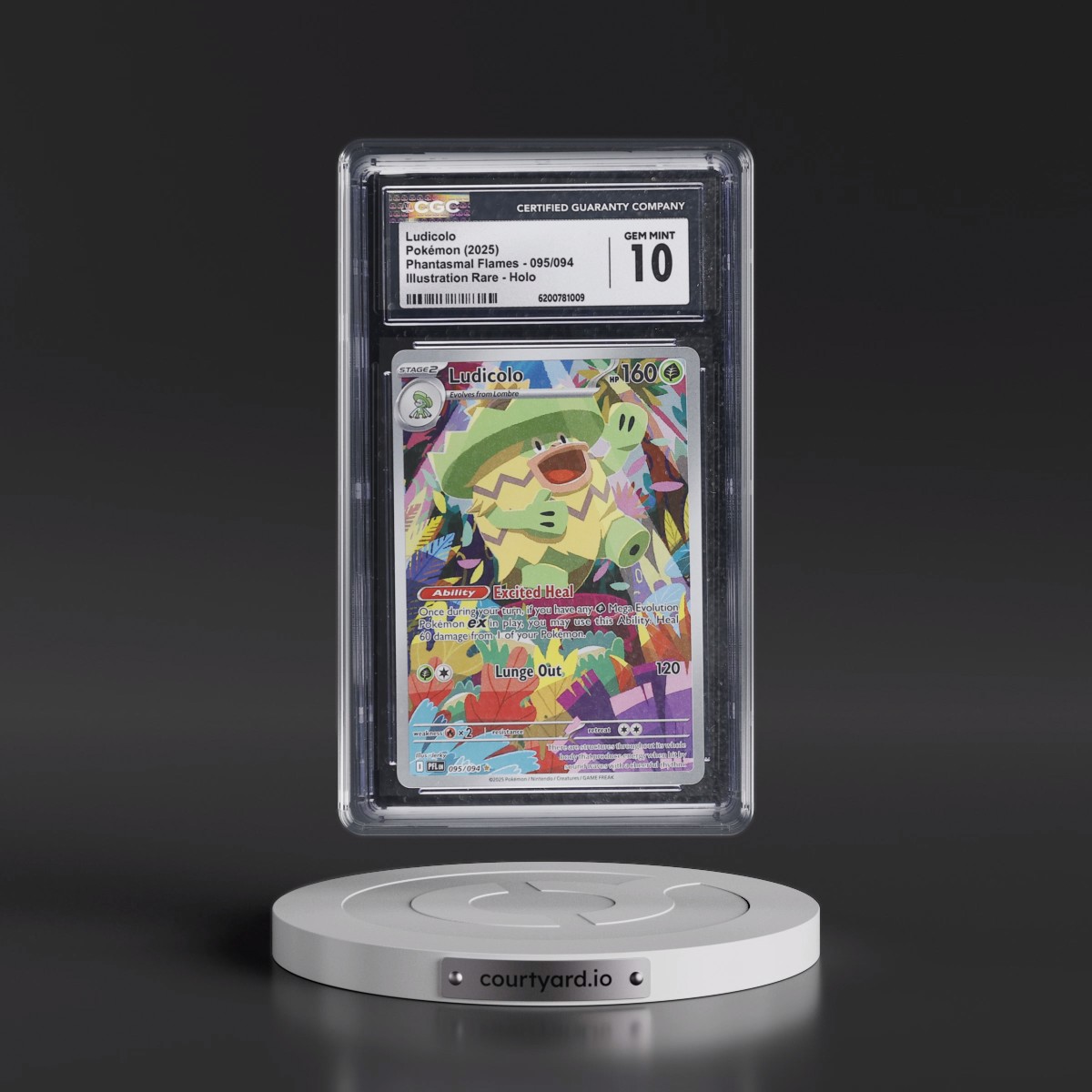 2025 Phantasmal Flames - PFL EN Ludicolo - Illustration Rare Holo #095/094 CGC 10