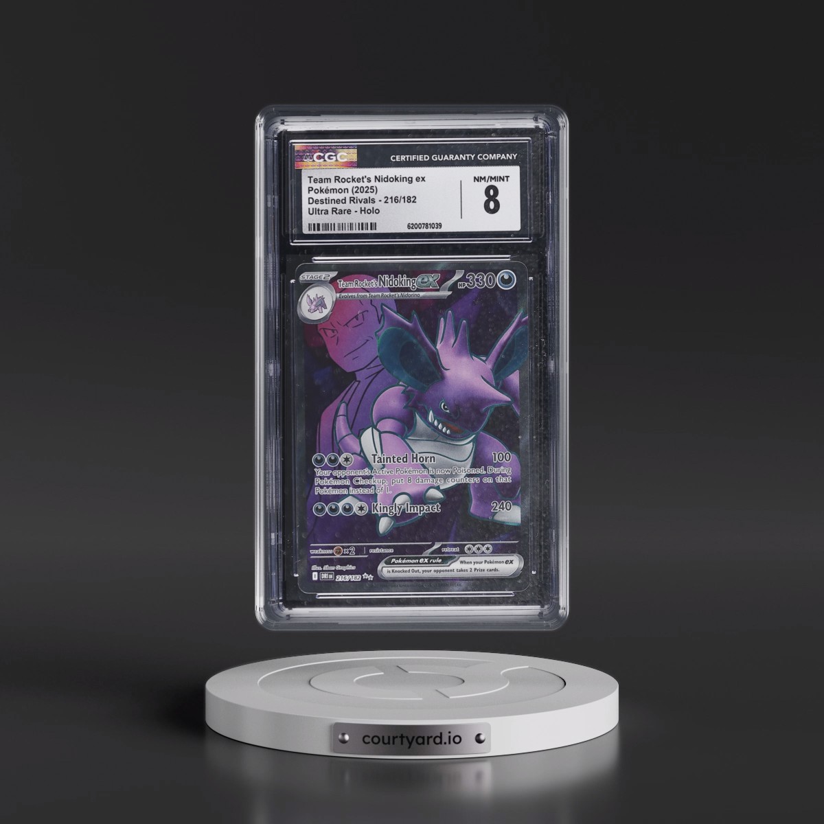 2025 Destined Rivals - DRI EN #216/182 Team Rocket's Nidoking ex - Ultra Rare Holo (CGC 8 NM-MT)