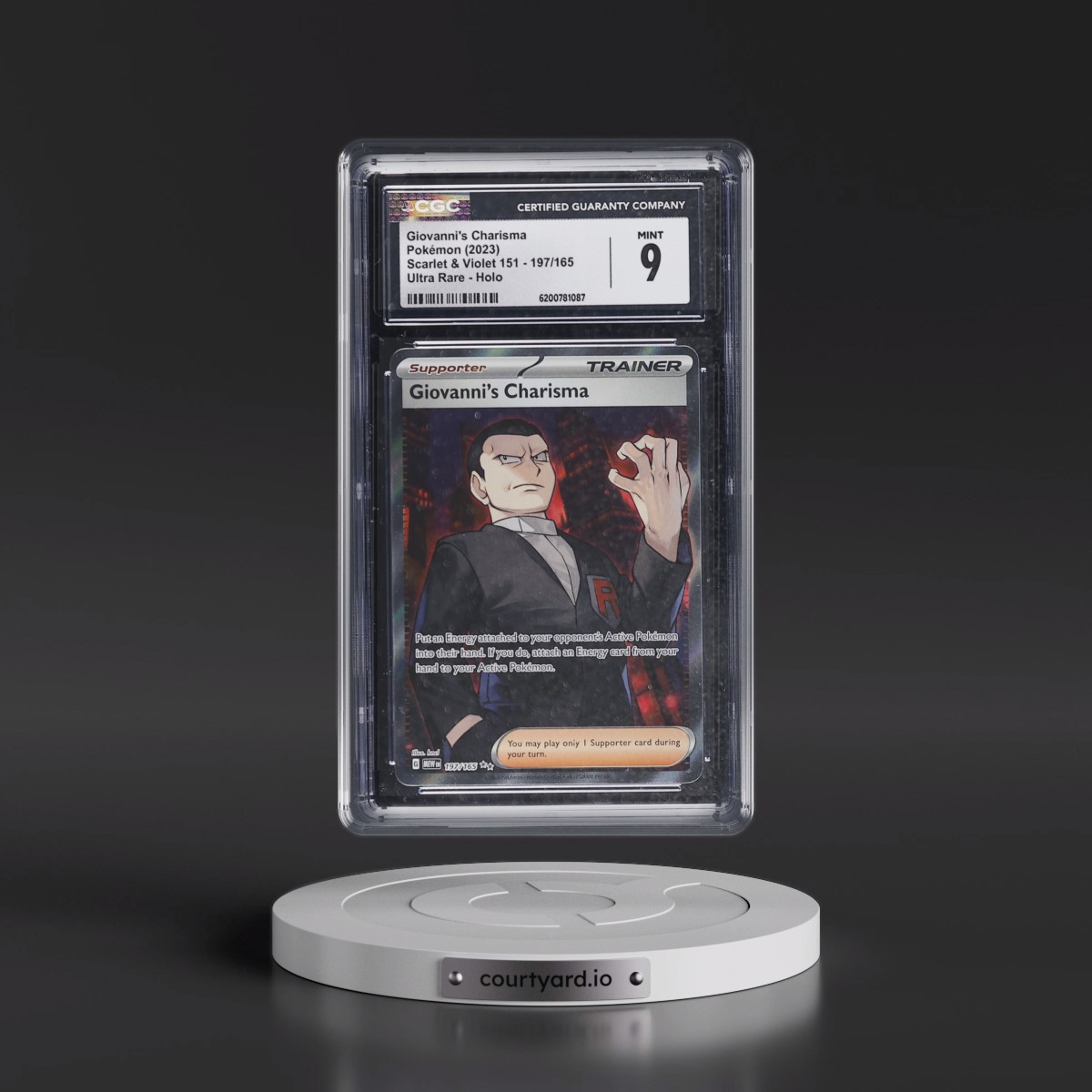 2023 Scarlet & Violet 151 - MEW EN #197/165 Giovanni's Charisma - Ultra Rare Holo (CGC 9 MINT)