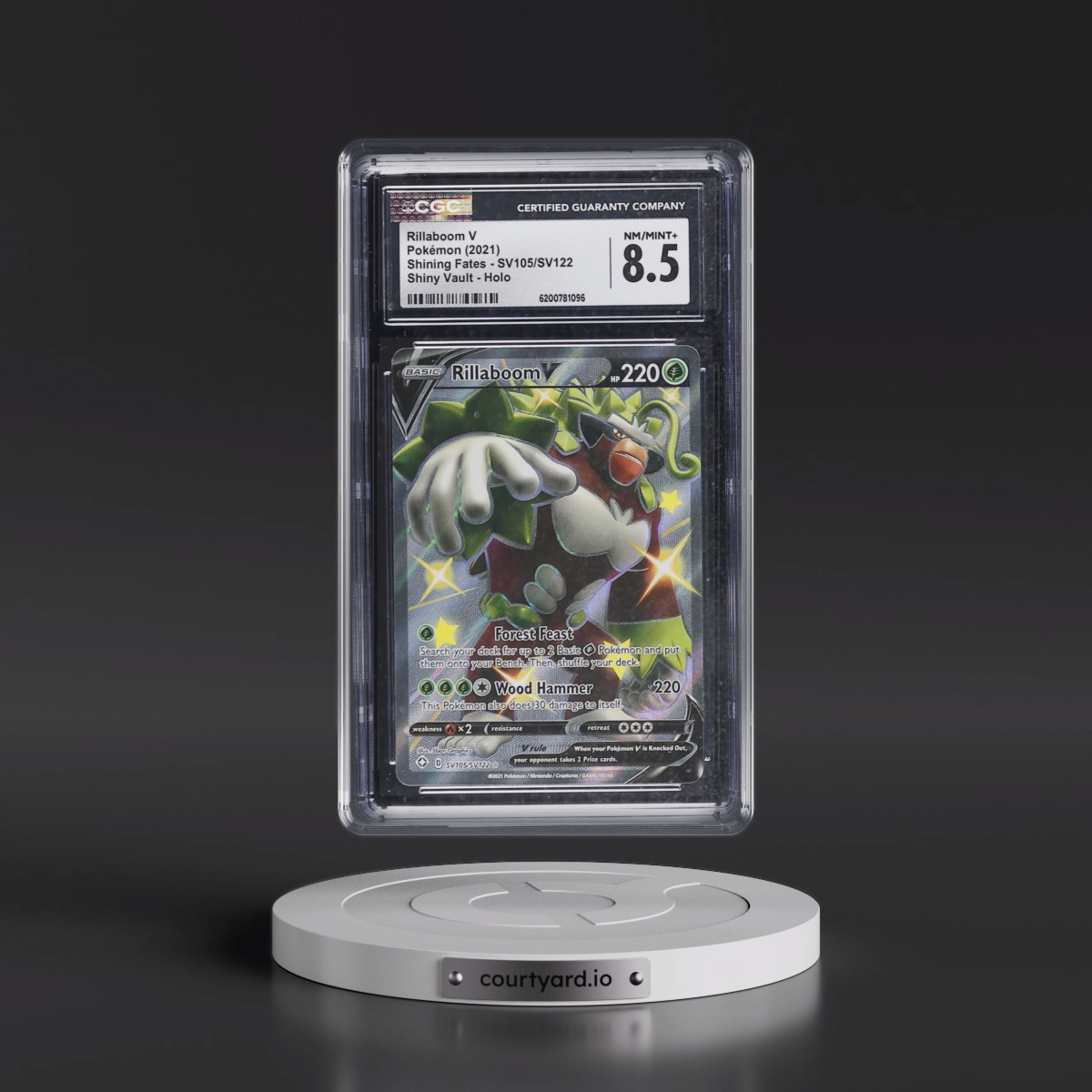 2021 Shining Fates Rillaboom V - Shiny Vault Holo #SV105/SV122 CGC 8.5