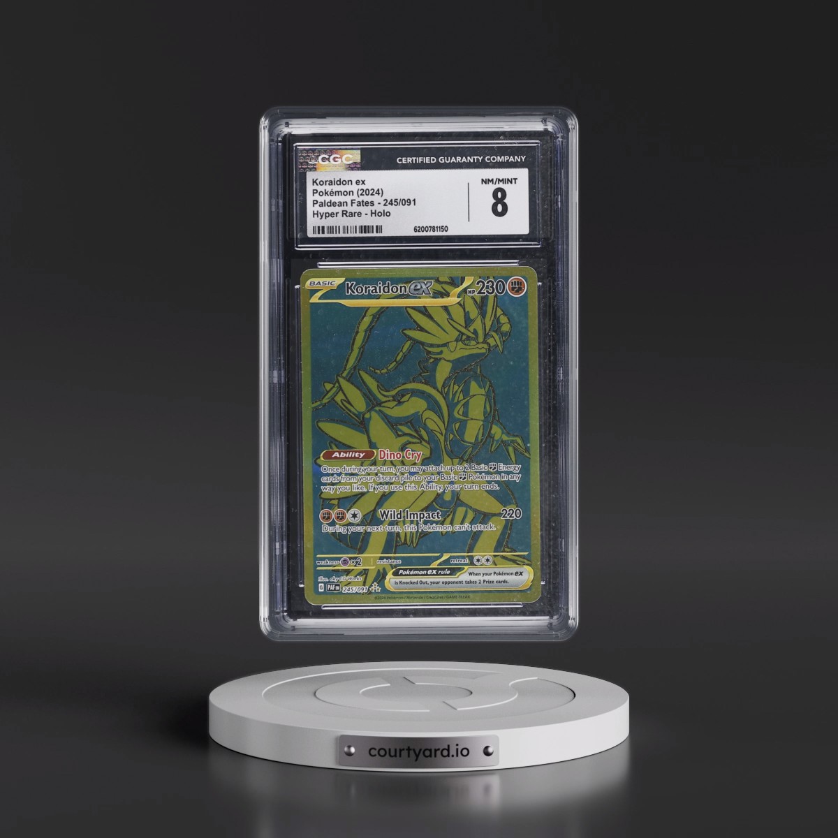 2024 Paldean Fates - PAF EN Koraidon ex - Hyper Rare Holo #245/091 CGC 8