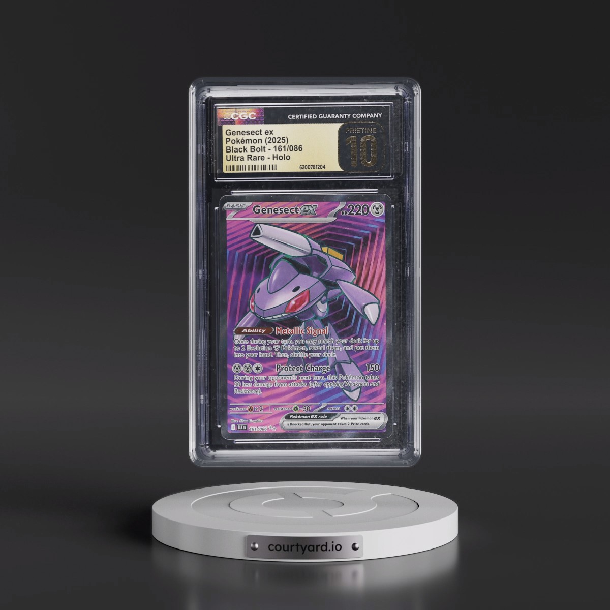 2025 Black Bolt - BLK EN #161/086 Genesect ex - Ultra Rare Holo (CGC 10 PRISTINE)