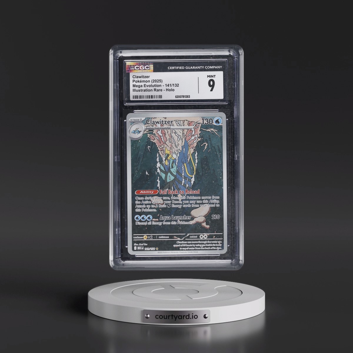 2025 Mega Evolution - MEG EN #141/132 Clawitzer - Illustration Rare Holo (CGC 9 MINT)