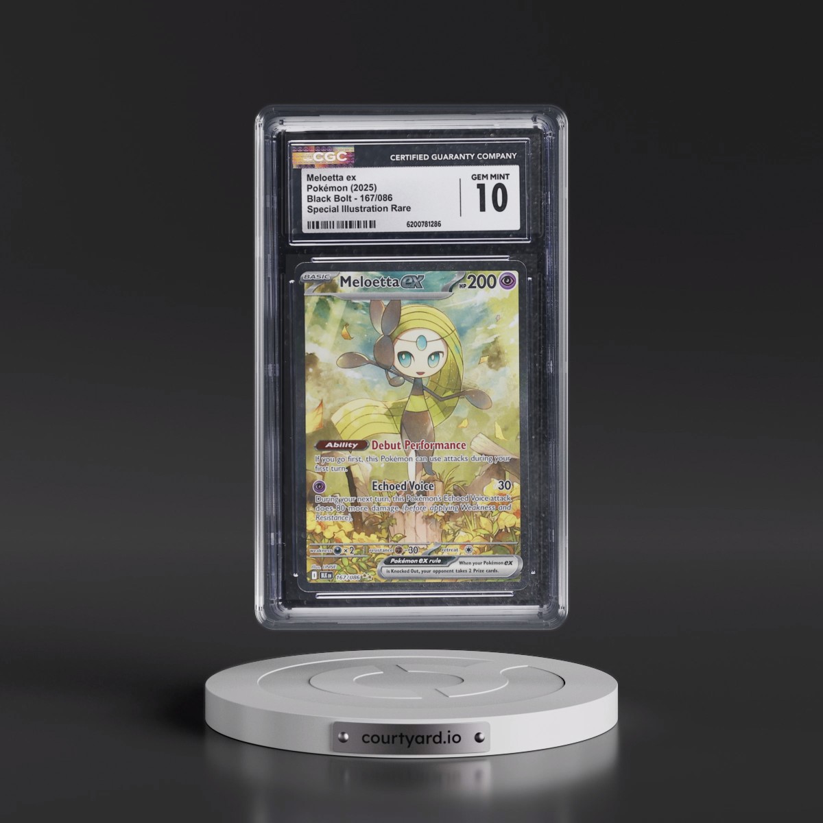 2025 Black Bolt - BLK EN Meloetta ex - Special Illustration Rare (Holo) #167/086 CGC 10