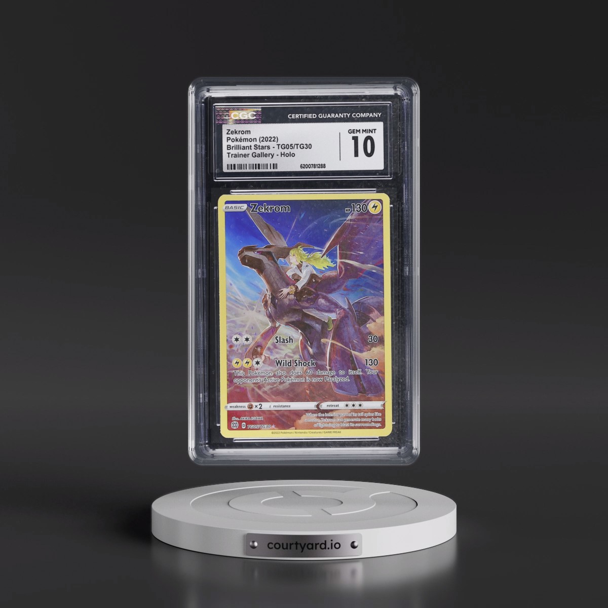 2022 Brilliant Stars #TG05/TG30 Zekrom - Trainer Gallery Holo (CGC 10 GEM MINT)