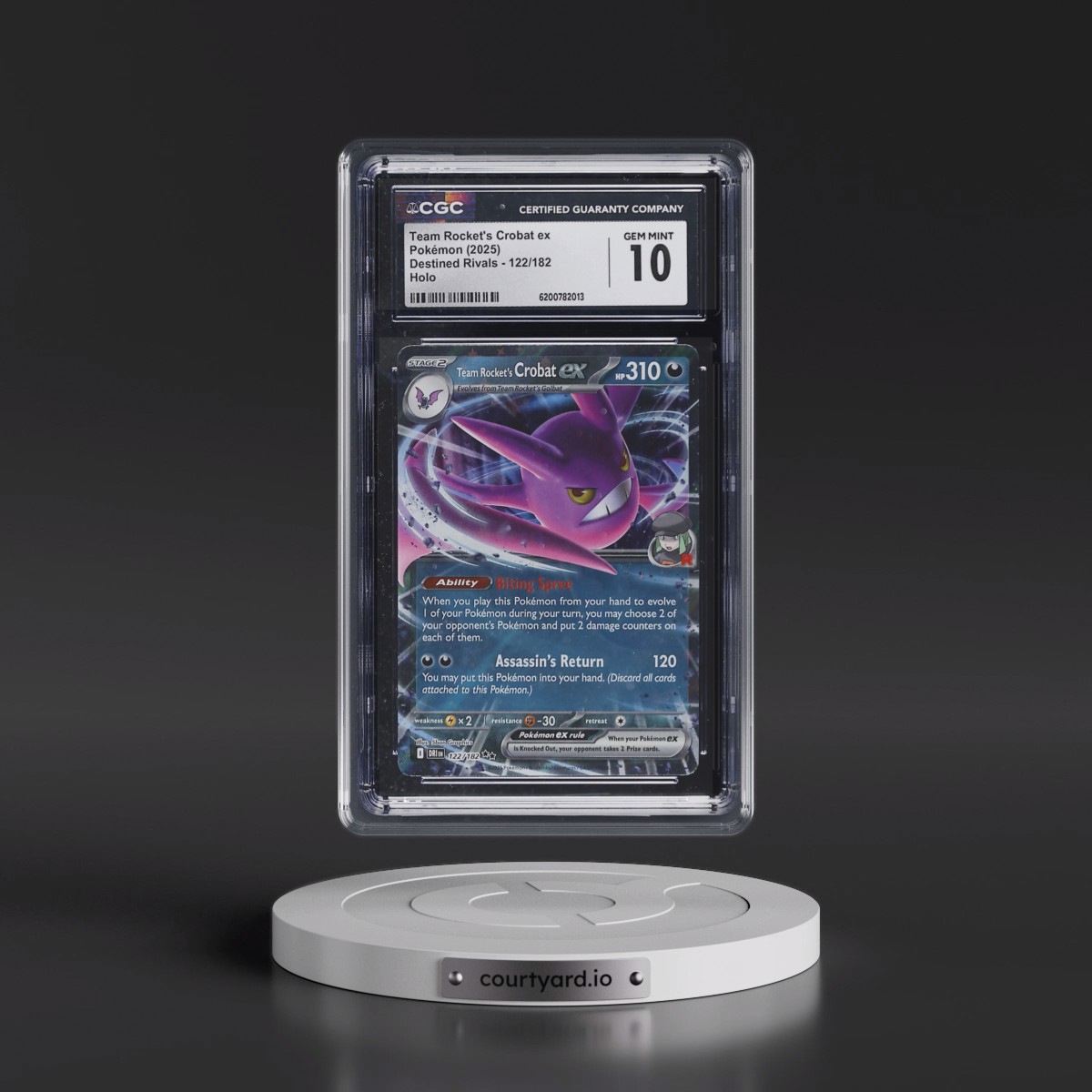 2025 Destined Rivals - DRI EN Team Rocket's Crobat ex - Holo #122/182 CGC 10