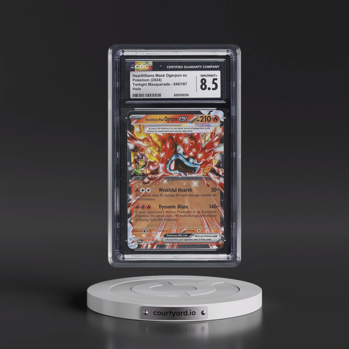 2024 Twilight Masquerade - TWM EN Hearthflame Mask Ogerpon ex - Holo #040/167 CGC 8.5