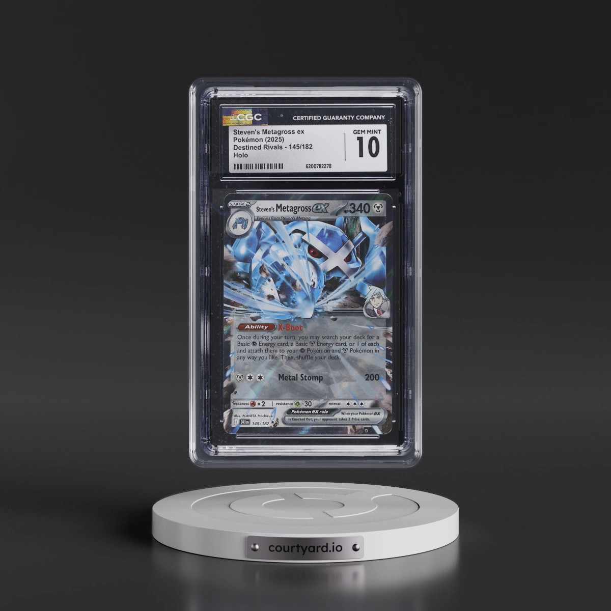 2025 Destined Rivals - DRI EN #145/182 Steven's Metagross ex - Holo (CGC 10 GEM MINT)