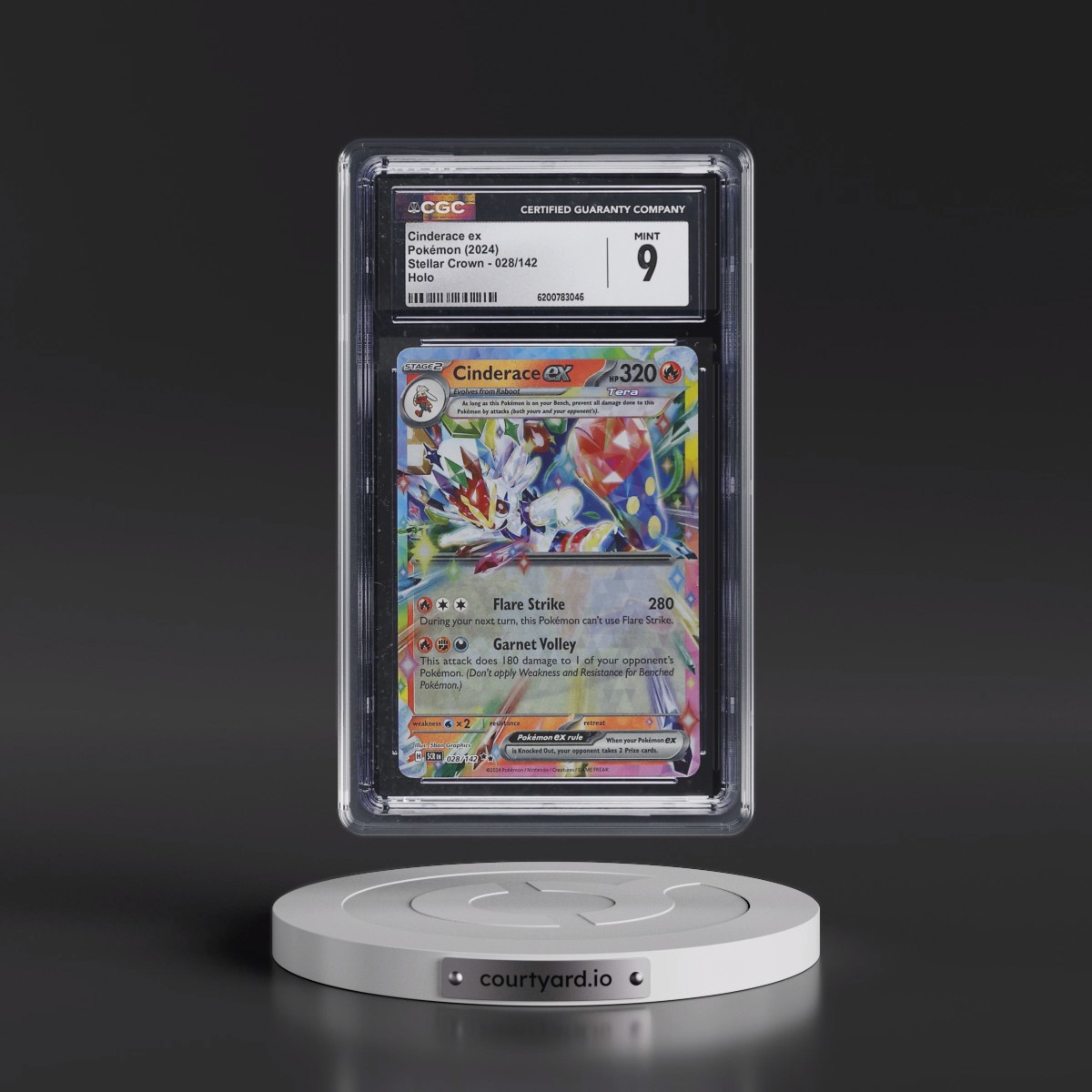 2024 Stellar Crown - SCR EN #028/142 Cinderace ex - Holo (CGC 9 MINT)