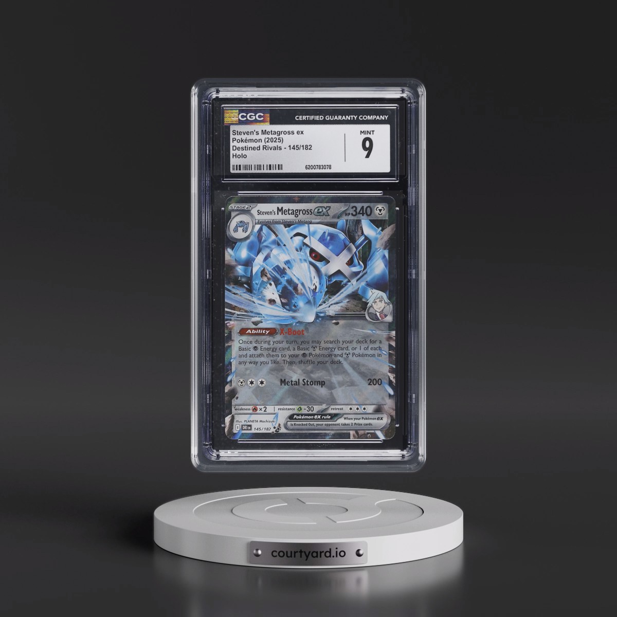 2025 Destined Rivals - DRI EN #145/182 Steven's Metagross ex - Holo (CGC 9 MINT)