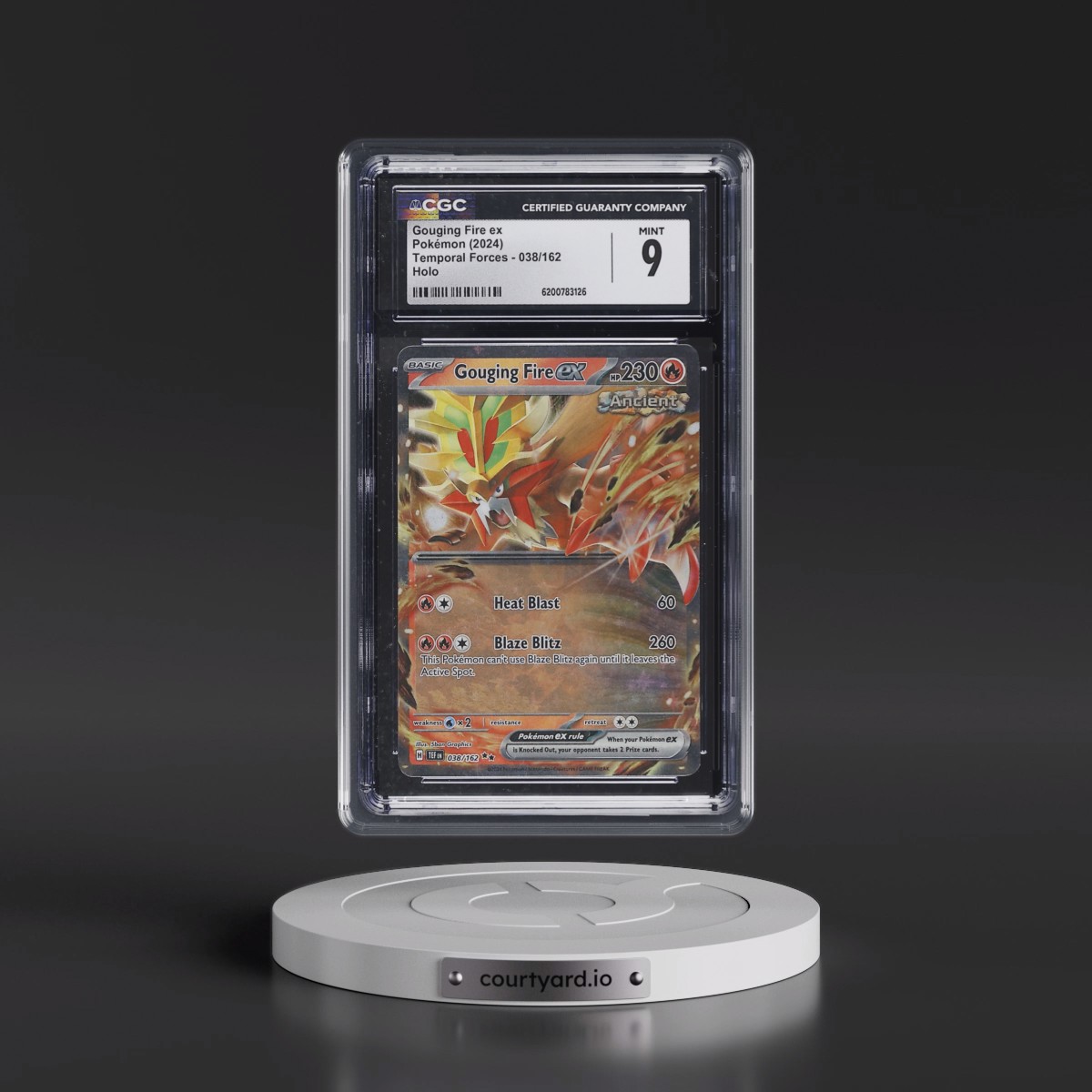 2023 Temporal Forces - TEF EN #038/162 Gouging Fire ex - Holo (CGC 9 MINT)