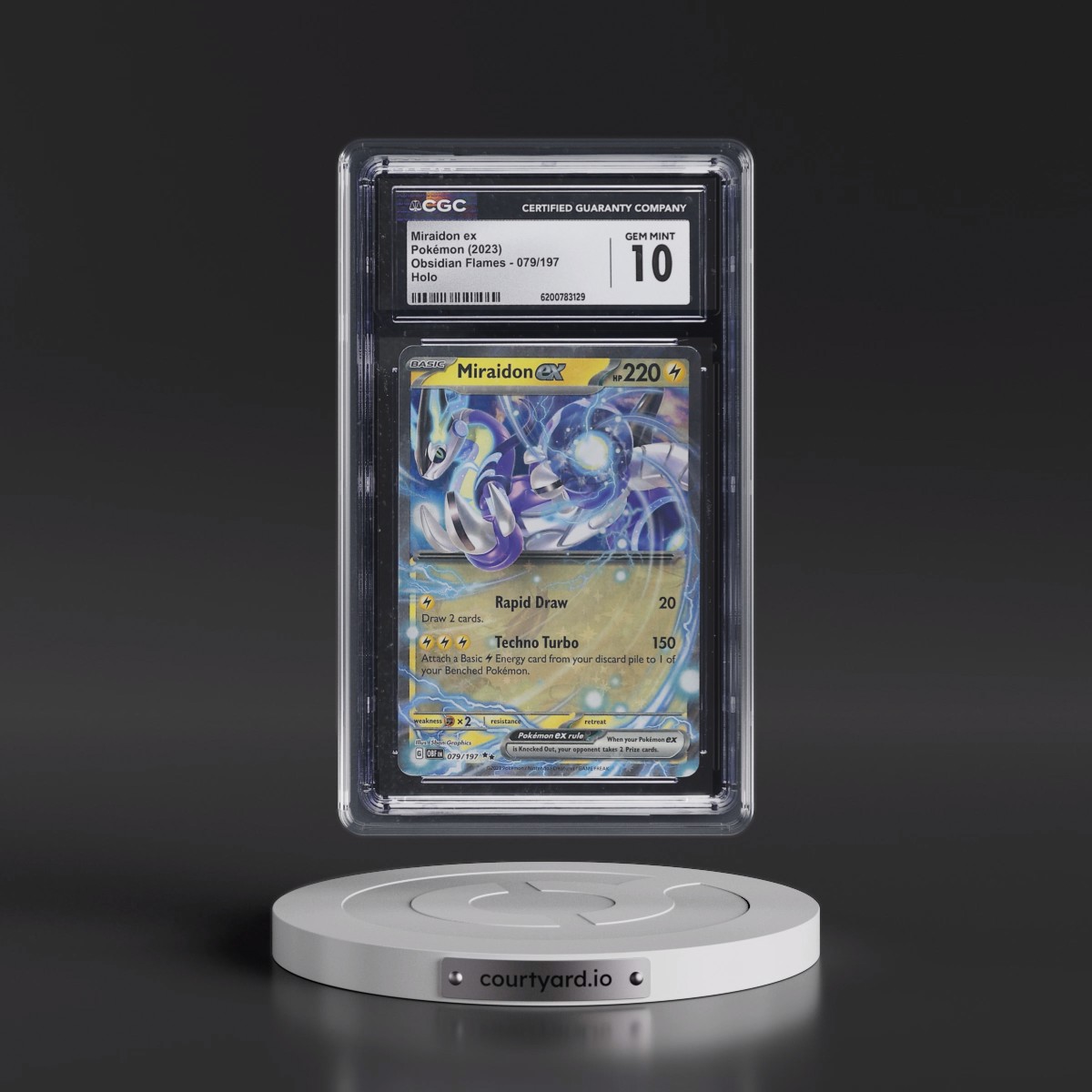 2023 Obsidian Flames - OBF EN #079/197 Miraidon ex - Holo (CGC 10 GEM MINT)