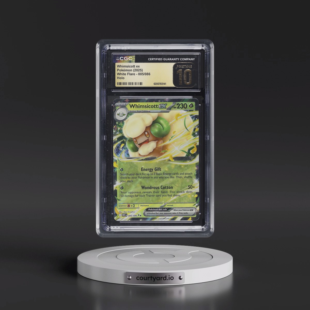 2025 White Flare - WHT EN #005/086 Whimsicott ex - Holo (CGC 10 PRISTINE)