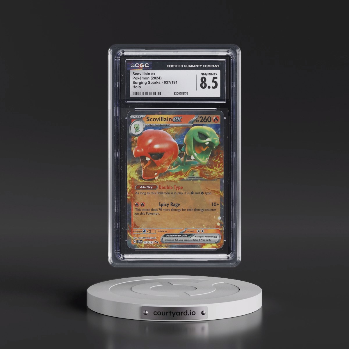 2024 Surging Sparks - SSP EN #037/191 Scovillain ex - Holo (CGC 8.5 NM-MT+)