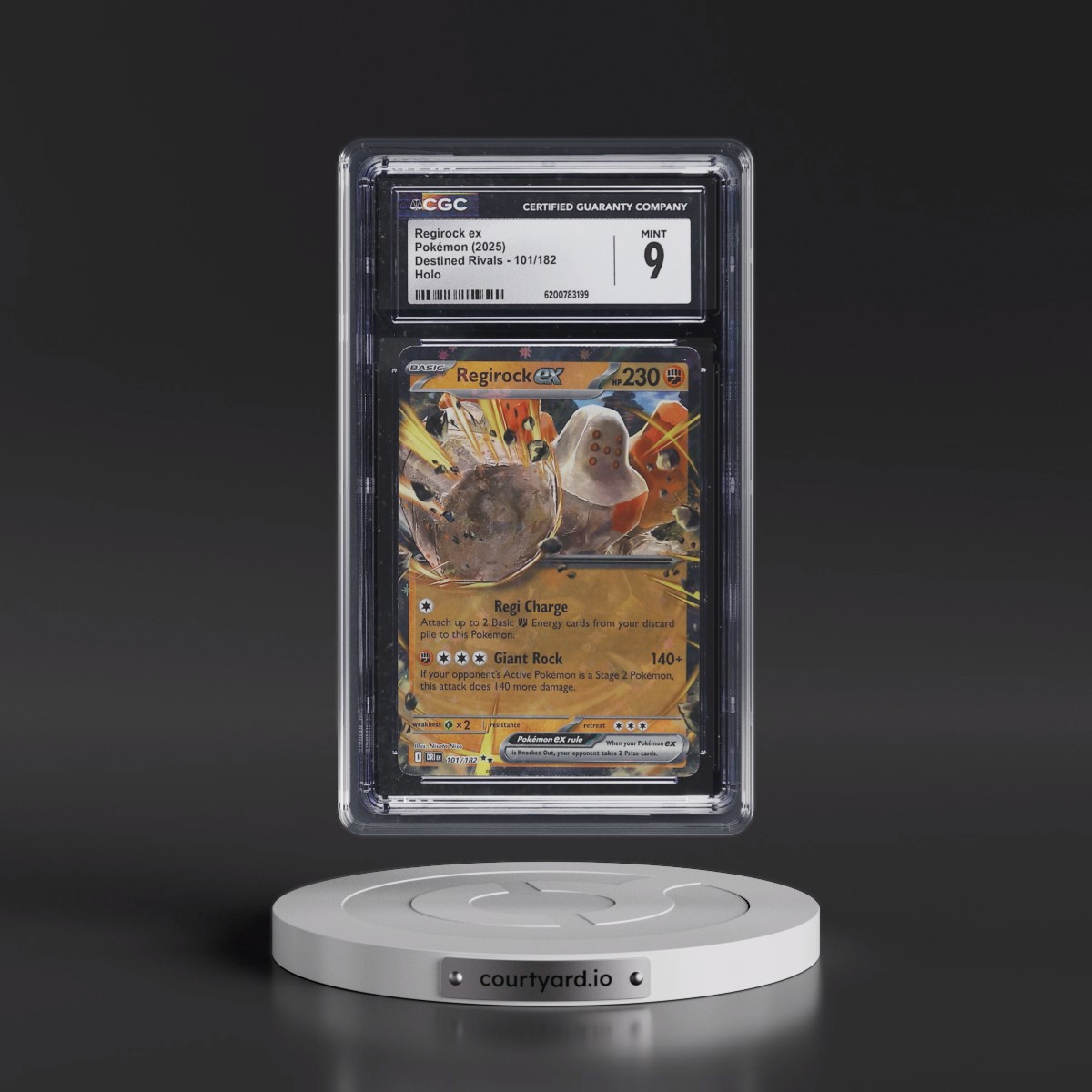 2025 Destined Rivals - DRI EN Regirock ex - Holo #101/182 CGC 9