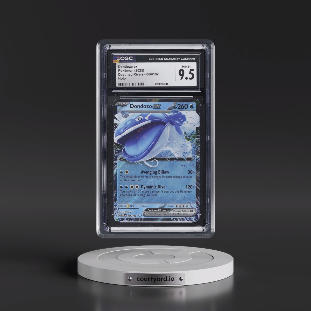 2025 Destined Rivals - DRI EN #066/182 Dondozo ex - Holo (CGC 9.5 MINT+)