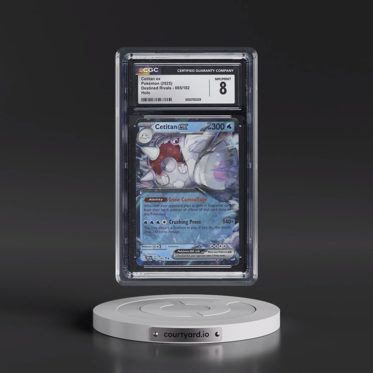 2025 Destined Rivals - DRI EN #065/182 Cetitan ex - Holo (CGC 8 NM-MT)