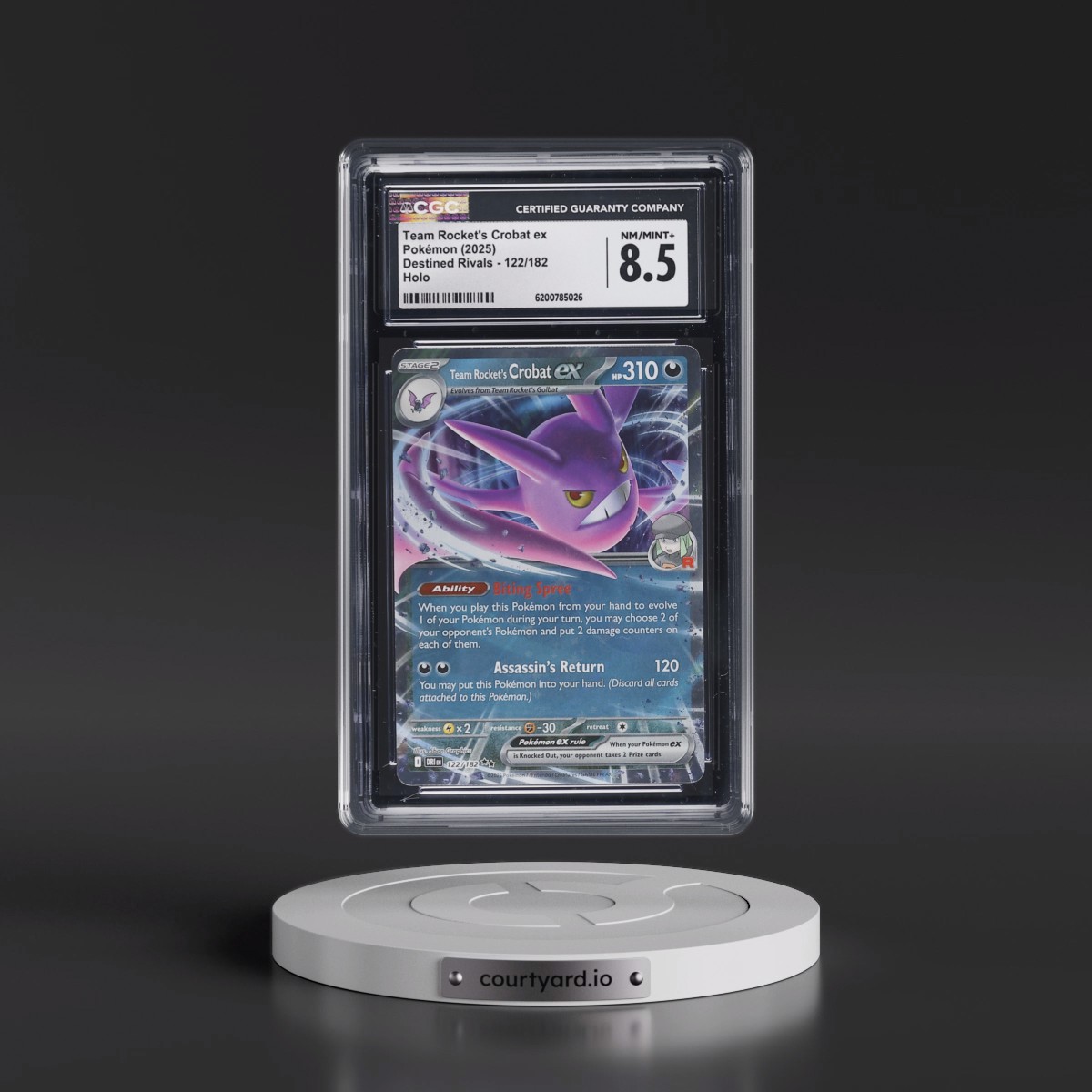 2025 Destined Rivals - DRI EN #122/182 Team Rocket's Crobat ex - Holo (CGC 8.5 NM-MT+)
