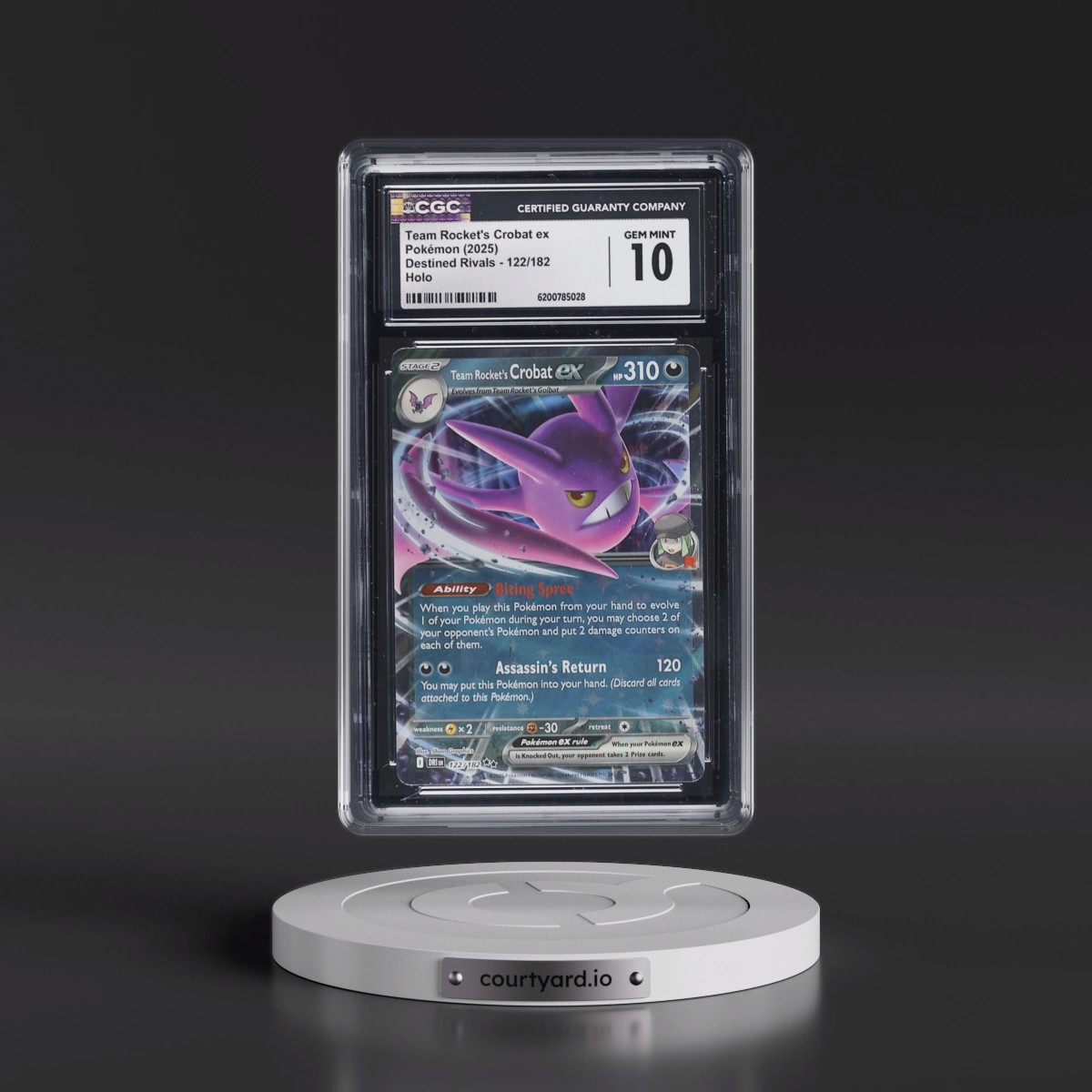2025 Destined Rivals - DRI EN #122/182 Team Rocket's Crobat ex - Holo (CGC 10 GEM MINT)