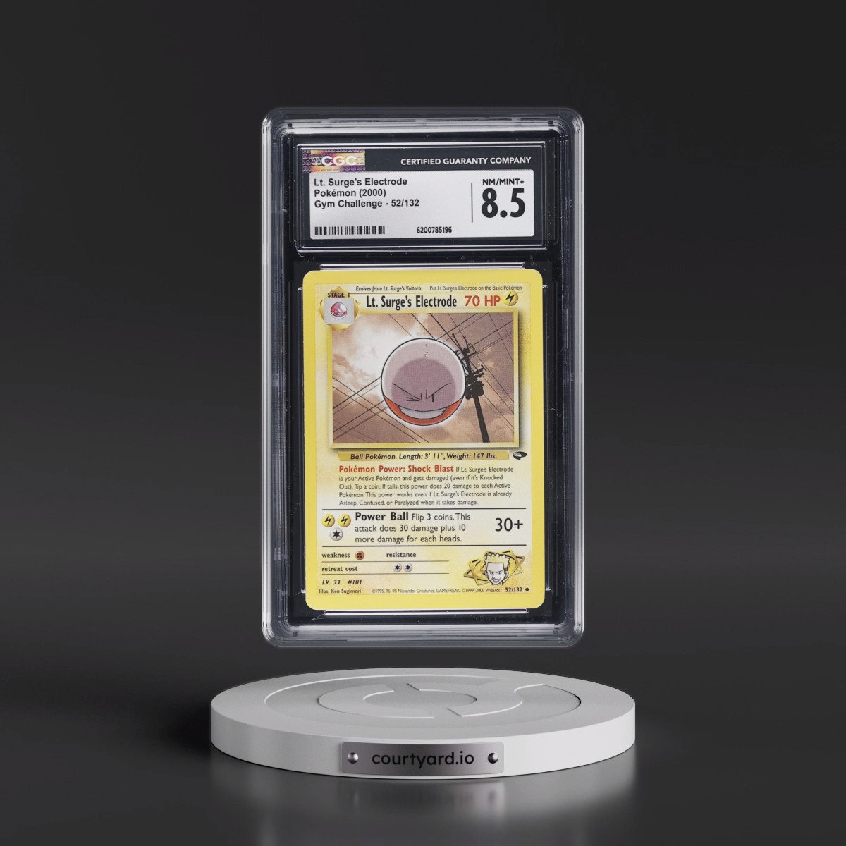 2000 Gym Challenge Lt. Surge's Electrode #52/132 CGC 8.5
