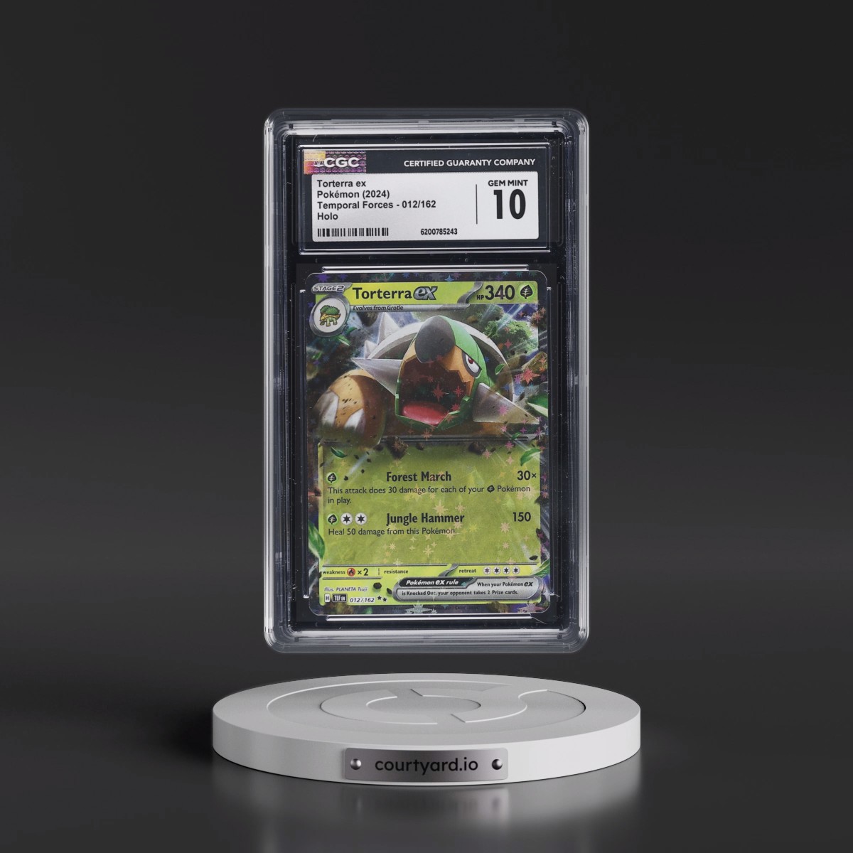 2023 Temporal Forces - TEF EN #012/162 Torterra ex - Holo (CGC 10 GEM MINT)