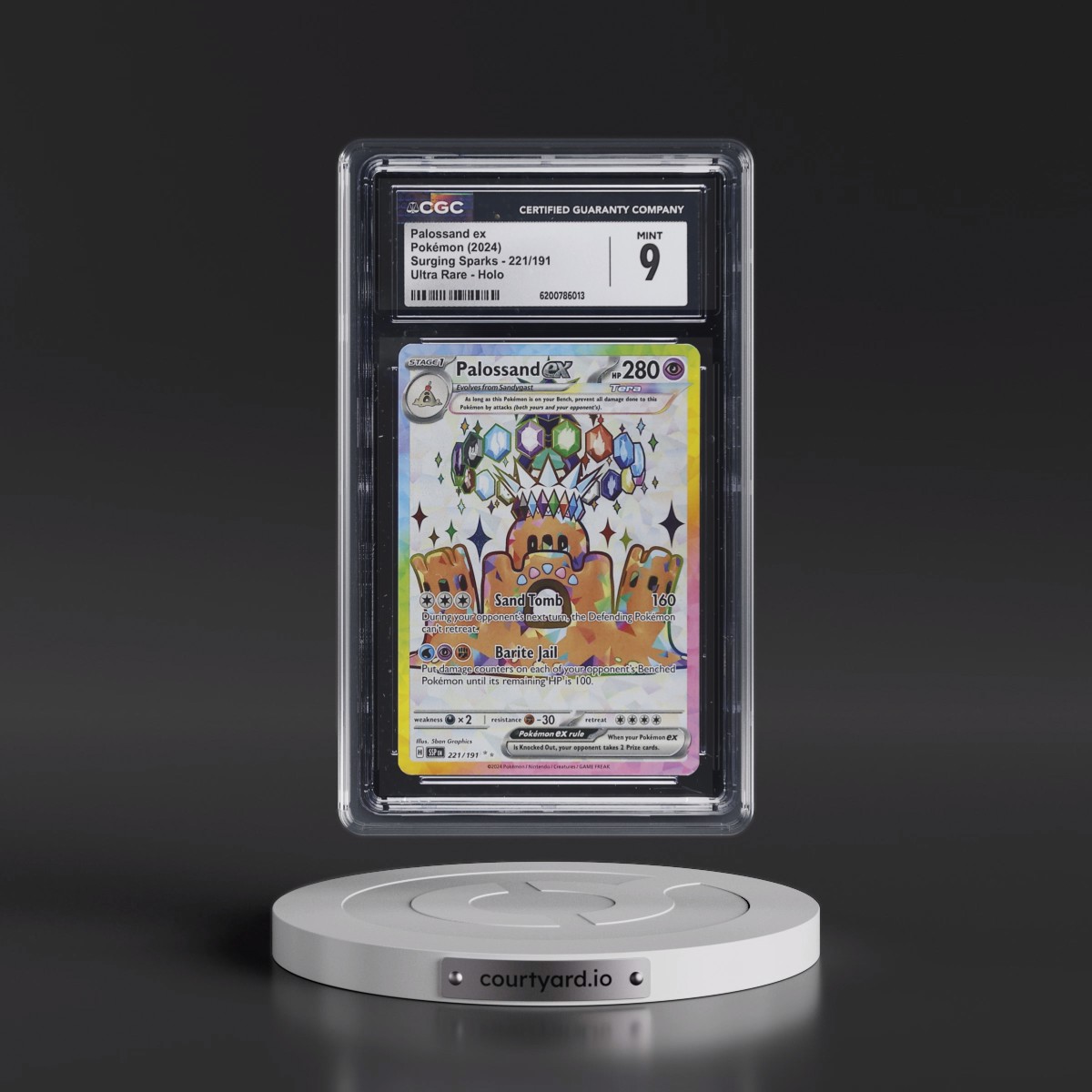 2024 Surging Sparks - SSP EN Palossand ex - Ultra Rare Holo #221/191 CGC 9