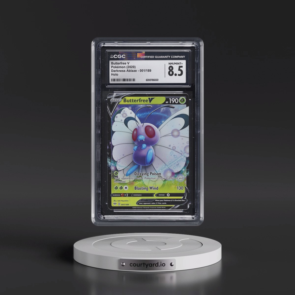 2020 Darkness Ablaze #001/189 Butterfree V - Holo (CGC 8.5 NM-MT+)