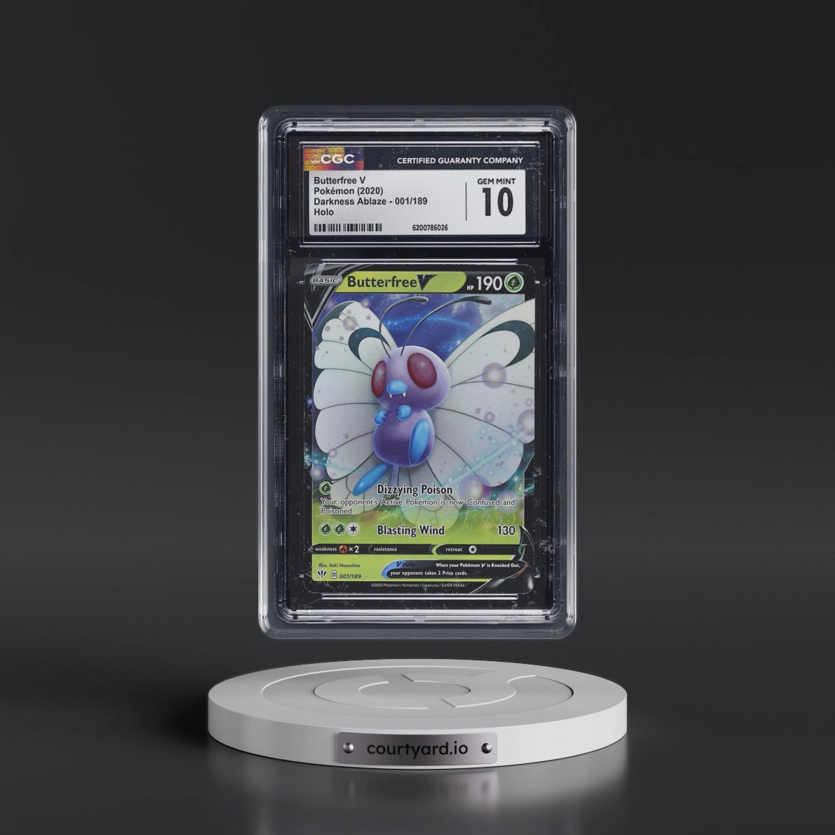2020 Darkness Ablaze #001/189 Butterfree V - Holo (CGC 10 GEM MINT)