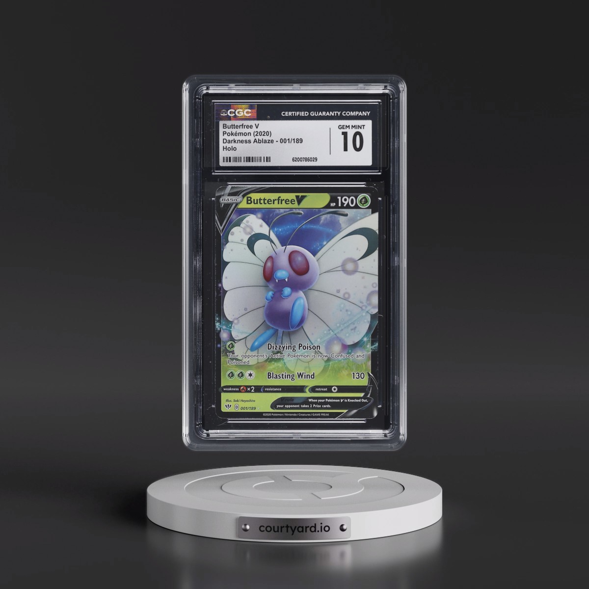 2020 Darkness Ablaze #001/189 Butterfree V - Holo (CGC 10 GEM MINT)