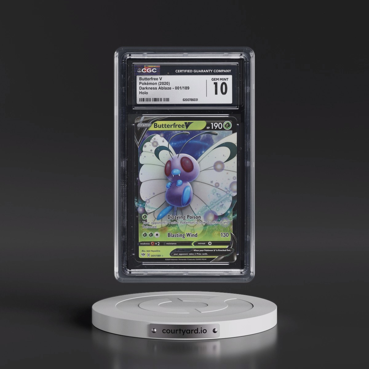 2020 Darkness Ablaze #001/189 Butterfree V - Holo (CGC 10 GEM MINT)