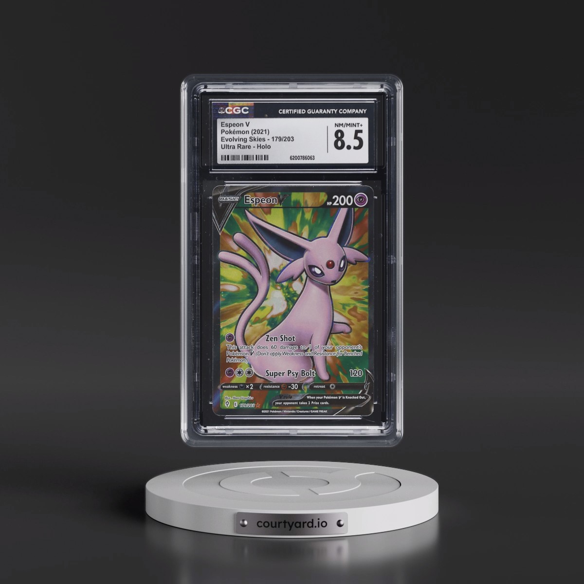 2021 Evolving Skies #179/203 Espeon V - Ultra Rare Holo (CGC 8.5 NM-MT+)