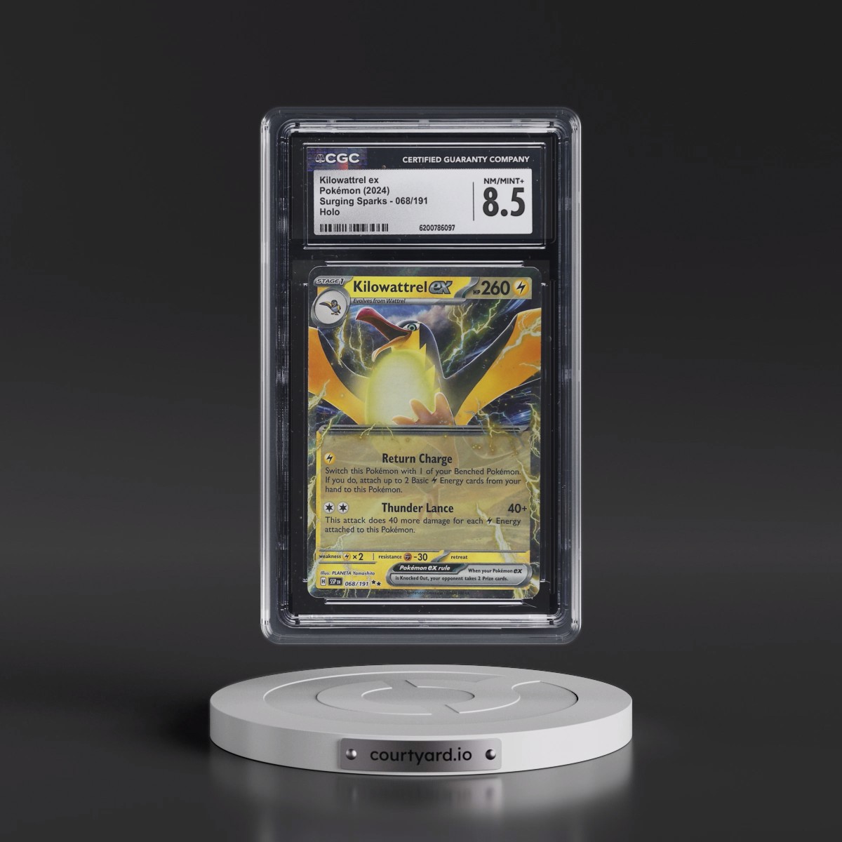 2024 Surging Sparks - SSP EN Kilowattrel ex - Holo #068/191 CGC 8.5