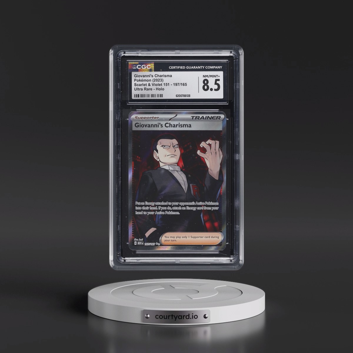 2023 Scarlet & Violet 151 - MEW EN #197/165 Giovanni's Charisma - Ultra Rare Holo (CGC 8.5 NM-MT+)