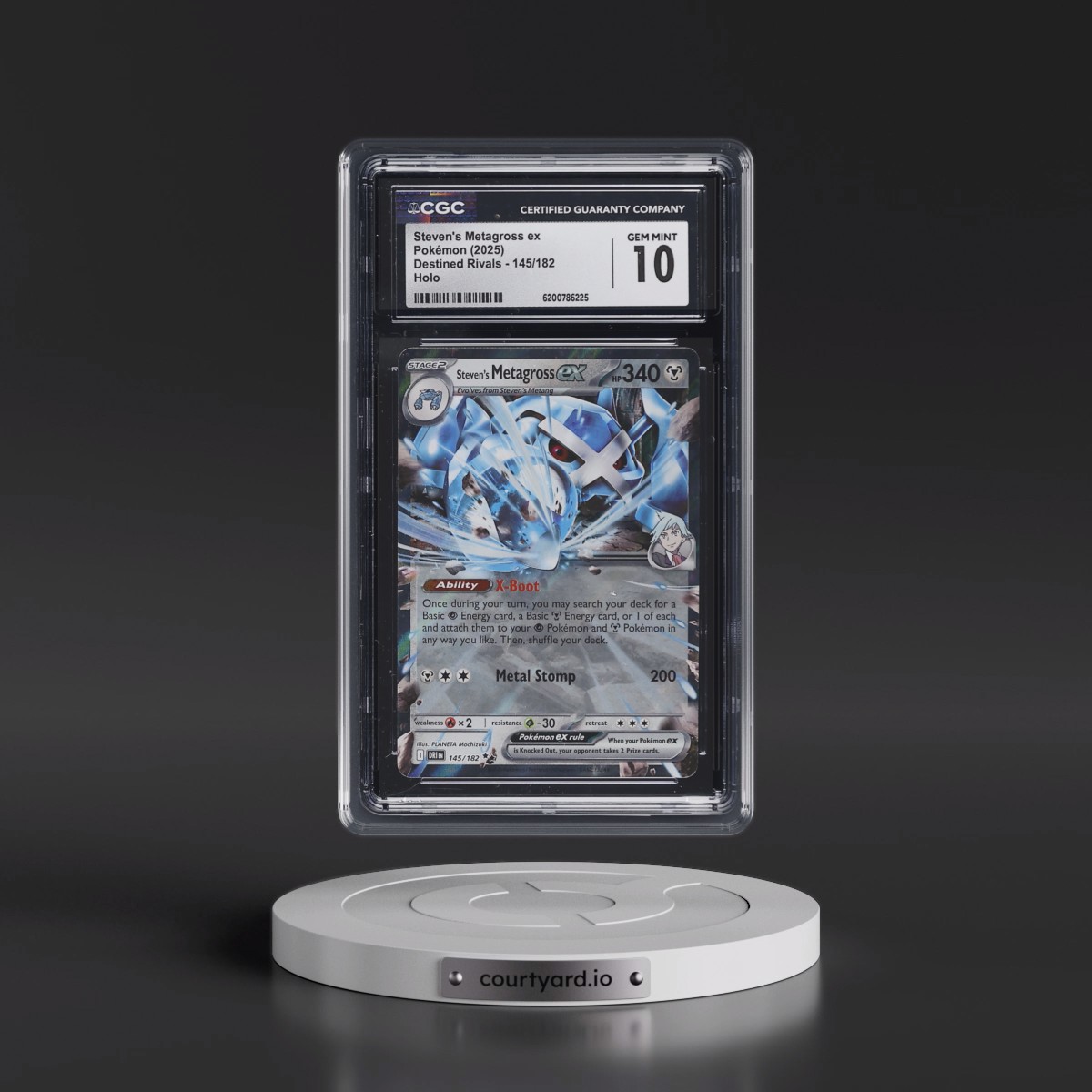 2025 Destined Rivals - DRI EN #145/182 Steven's Metagross ex - Holo (CGC 10 GEM MINT)