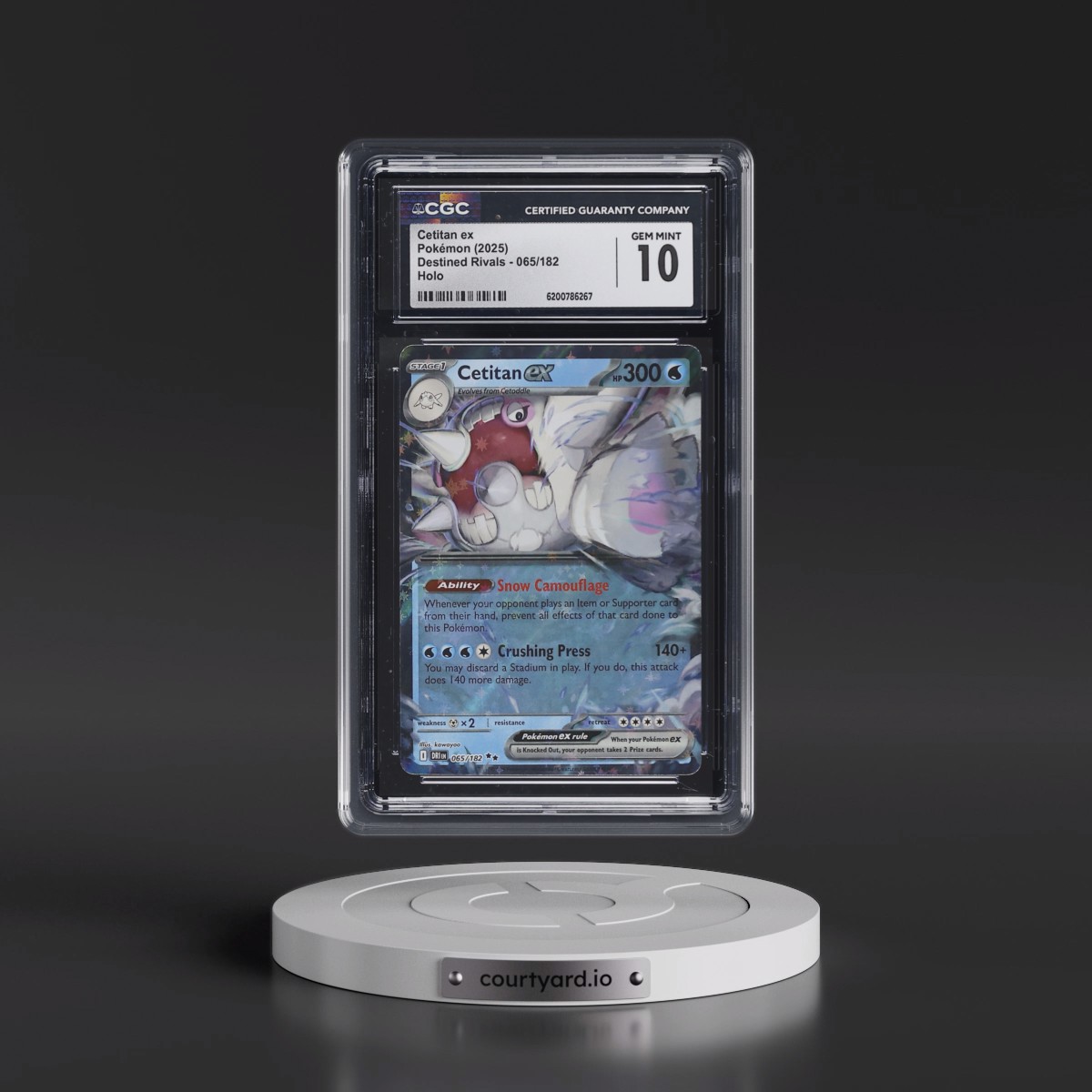 2025 Destined Rivals - DRI EN #065/182 Cetitan ex - Holo (CGC 10 GEM MINT)