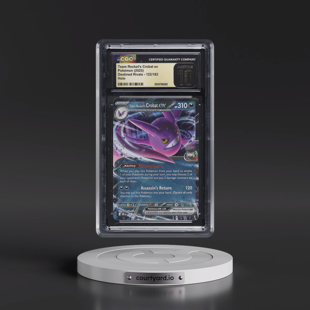 2025 Destined Rivals - DRI EN #122/182 Team Rocket's Crobat ex - Holo (CGC 10 PRISTINE)