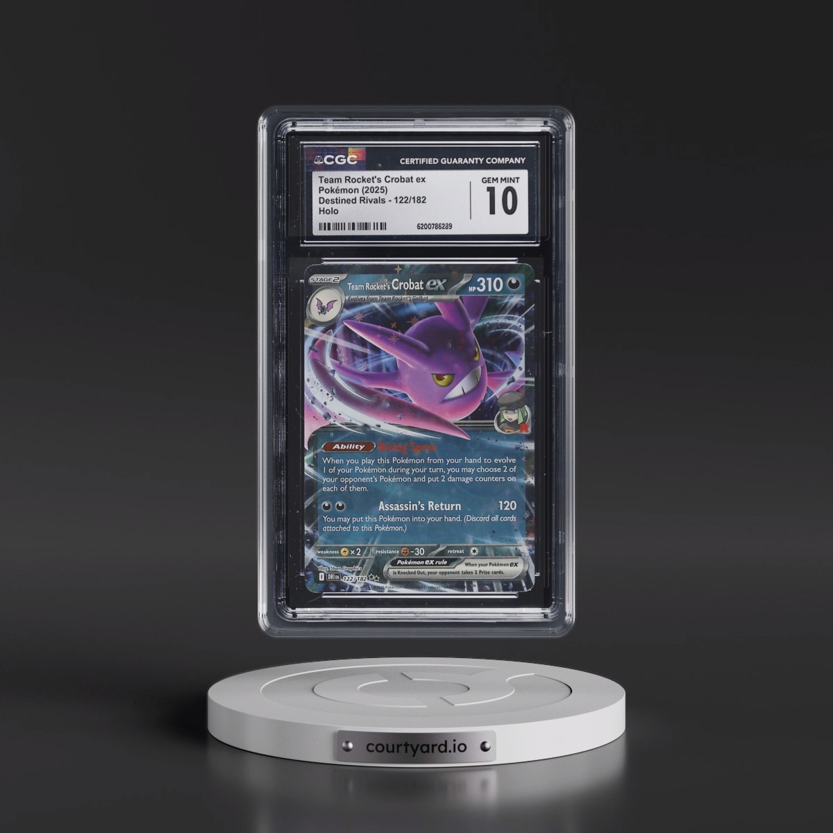 2025 Destined Rivals - DRI EN #122/182 Team Rocket's Crobat ex - Holo (CGC 10 GEM MINT)